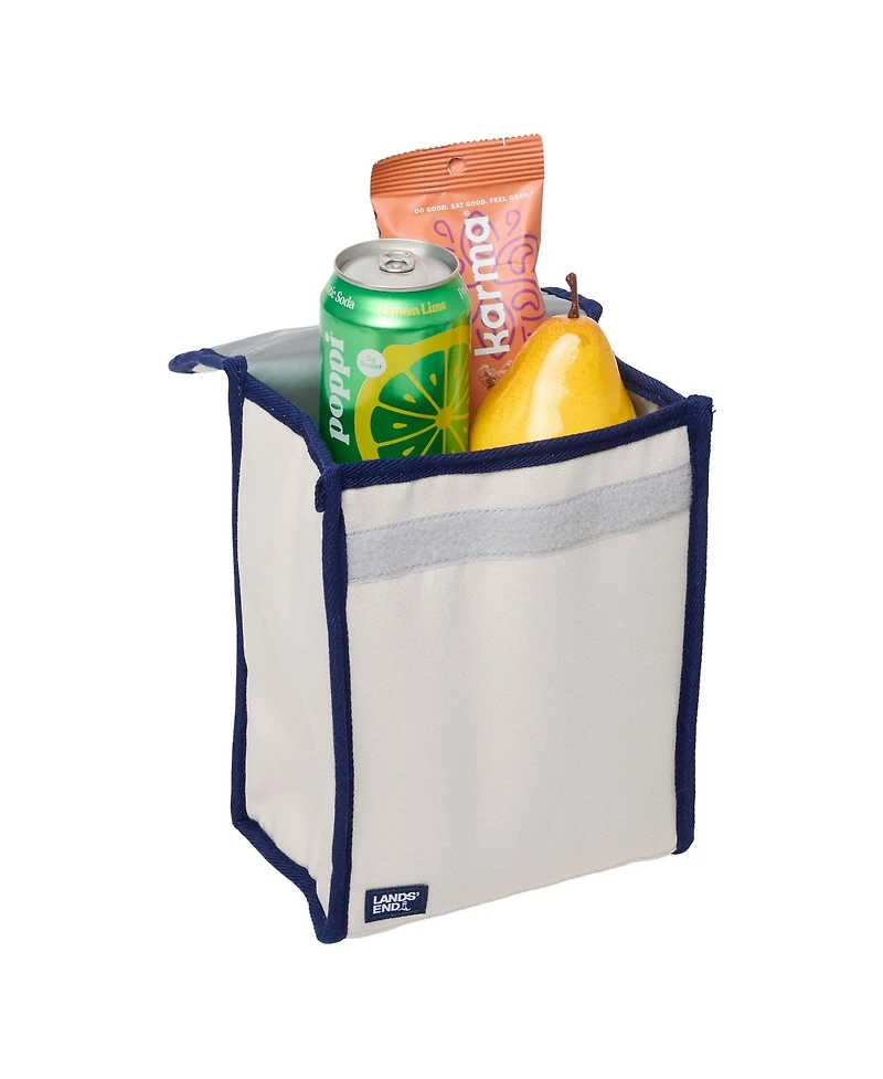 Lands' End Small Cooler Bag Polyester Canvas, Soft Lunch Box for Women and Men