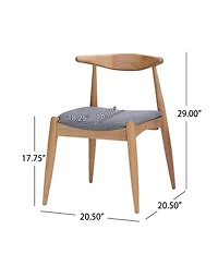 Rainsken Mid-Century Modern Dining Chairs Set of 2 with Curved Backrest, Comfort Cushions and Solid Wood Frame for Kitchen, Room