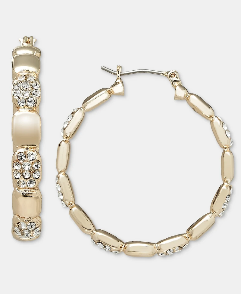 On 34th Medium Pave Hoop Earrings, 1.11", Macy's Exclusive