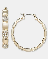 On 34th Medium Pave Hoop Earrings, 1.11", Macy's Exclusive
