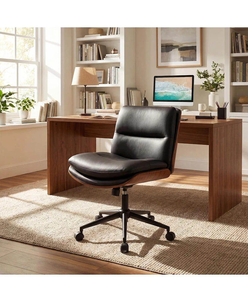 Slickblue Modern Armless Desk Chair with Comfortable Cushioned Seat