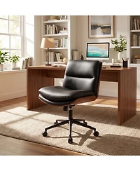 Slickblue Modern Armless Desk Chair with Comfortable Cushioned Seat