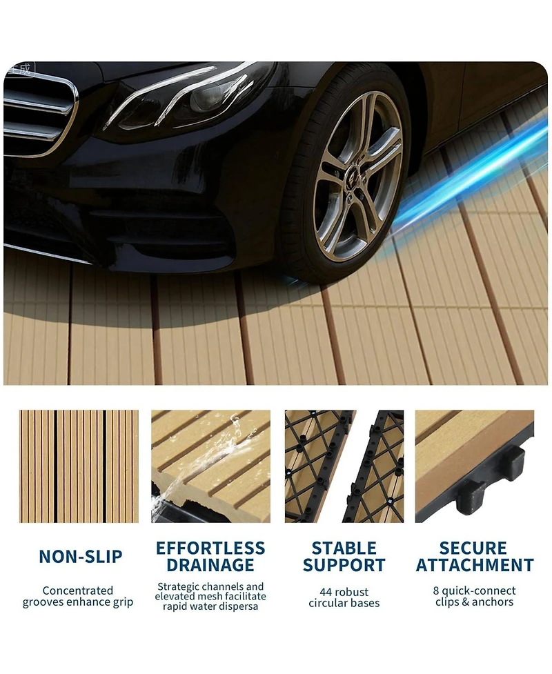gaomon Interlocking Patio Flooring Tiles for Patio, Balcony, Porch, Poolside