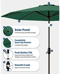 gaomon Outdoor Patio Umbrella, Table Umbrella with Solar Lights for Yard, Deck