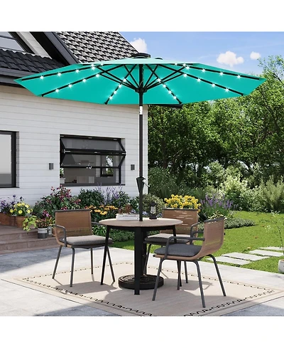 gaomon Outdoor Table Solar Patio Umbrella with 32 Led Lights, Uv Protection for Pool