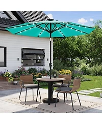 gaomon Outdoor Table Solar Patio Umbrella with 32 Led Lights, Uv Protection for Pool