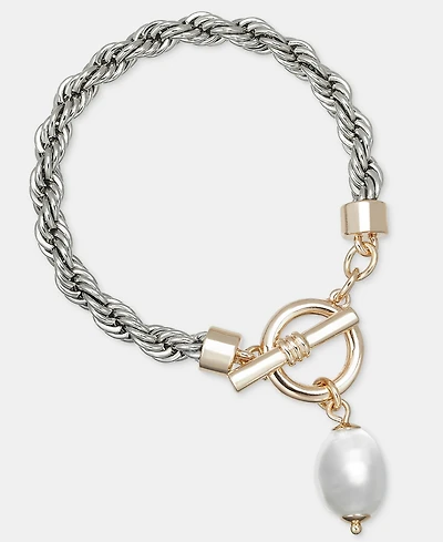 On 34th Imitation Pearl Charm Flex Bracelet, Macy's Exclusive