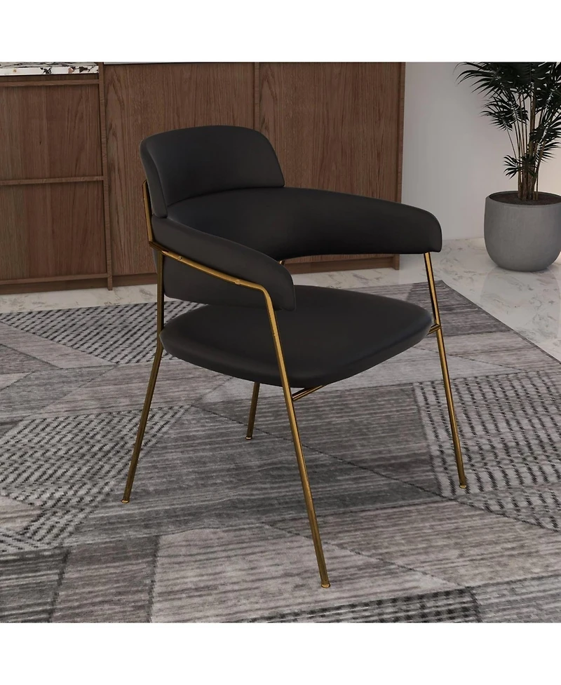 LeisureMod Axis Dining Chair, Velvet Upholstery with Stainless Steel Legs, Accent Side Chair for Modern Home, Kitchen and
