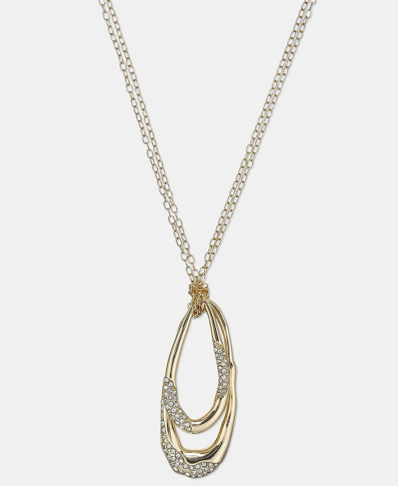 Style & Co Glass Crystal Long Double Drop Pendant Necklace, Macy's Exclusive