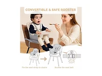 Kinder King 8-in-1 Baby High Chair Converts to Booster Seat and Kids Table Set with Removable Tray