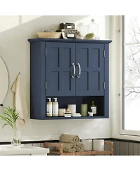 Midola Bathroom Wall Storage Cabinet, Multi-functional Wall Mounted Cabinet with Adjustable Shelves