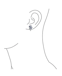 Bling Jewelry Vintage Cocktail Statement Sapphire Blue Cz Ribbon Bow Drop Stud Earrings Silver Plated