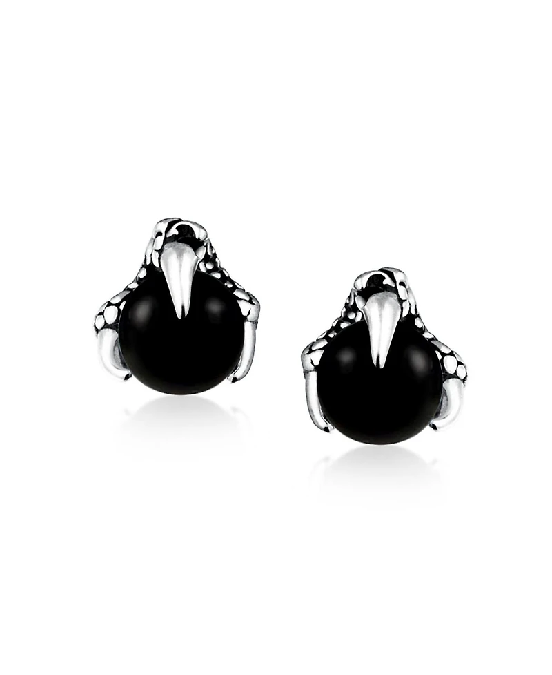 Bling Jewelry Gothic Punk Biker Dragon Claw Stud Earrings Ball Orb Stainless Steel