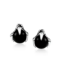 Bling Jewelry Gothic Punk Biker Dragon Claw Stud Earrings Ball Orb Stainless Steel