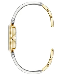 Anne Klein Women's Quartz Round Diamond Dial Gold-Tone Alloy Metal and Enamel Bangle Watch 28mm