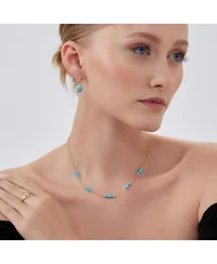 Spero London Turquoise Beaded Sterling Silver Chain Necklace in Gold