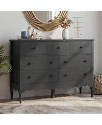 Aheaplus 47" Wooden 7-Drawers Cabinet, Farmhouse Dresser for Badroom