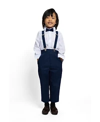 Peanut Butter Collection Toddler Boys Joey Safari Linen 5-Piece Shirt, Tie, Jacket, Vest and Pants Suit Set
