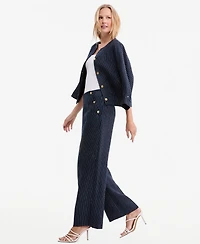 Tommy Hilfiger Women's Nautical Stripe High-Rise Wide-Leg Pants