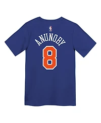Nike Preschool Og Anunoby Blue New York Knicks Icon Name Number T-Shirt