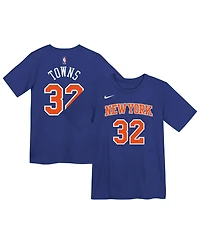 Nike Preschool Karl-Anthony Towns Blue New York Knicks Icon Name Number T-Shirt