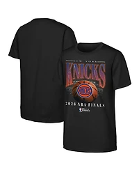 Outerstuff Big Boys and Girls Black New York Knicks 2026 Nba Finals Bold T-Shirt