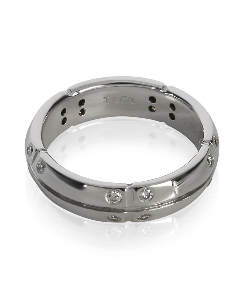 Pre-Owned Tiffany & Co White Gold Diamond Streamerica Band