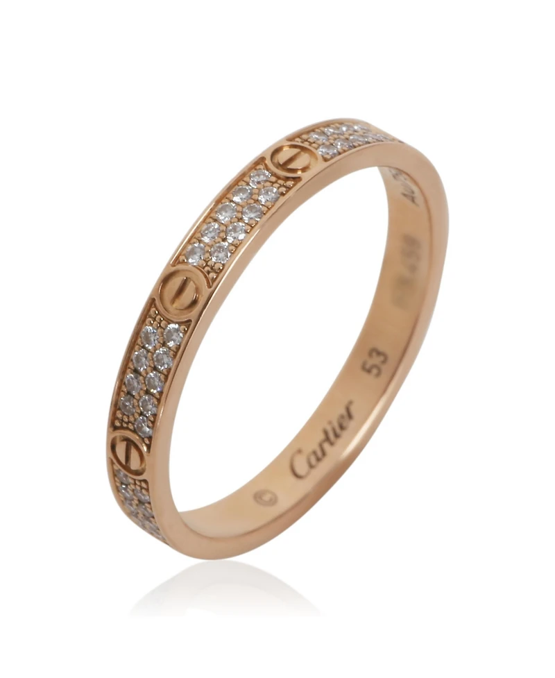 Pre-Owned Cartier Rose Gold Diamond Mini Model Love Ring