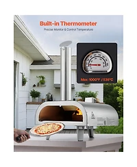 Cozito Outdoor Pizza Oven, 12 inches Wood Pellet Stainless Steel Pizza Maker