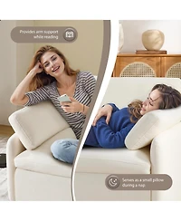 Rainsken Oversized Chenille Single Sofa Chair, 5043" Wide and Deep Seat Accent Chair with Pillows, Comfy Armchair for Living Room, Apartment