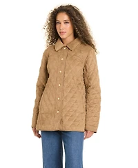 Jones New York Women's Faux Sude Quilted Coat