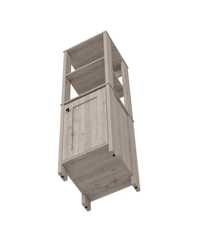 Midola Linen Cabinet Jannes with Two Open Shelves, Single Door and Finish for Bathroom Storage Saving
