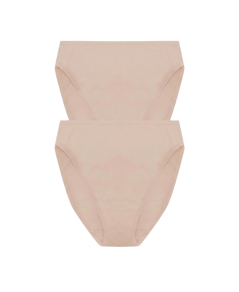 Natori Women's Bliss Bare Cotton High Cut Brief 2-Pack