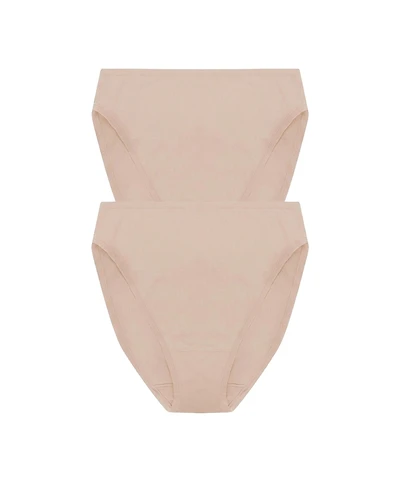 Natori Women's Bliss Bare Cotton High Cut Brief 2-Pack