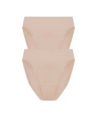 Natori Women's Bliss Bare Cotton High Cut Brief 2-Pack