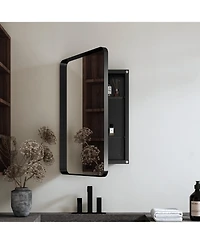 Midola 20x30 Inch Recessed Metal Framed Medicine Cabinet with Mirror and Adjustable Shelves Wall Mirror with Storage for Bathroom