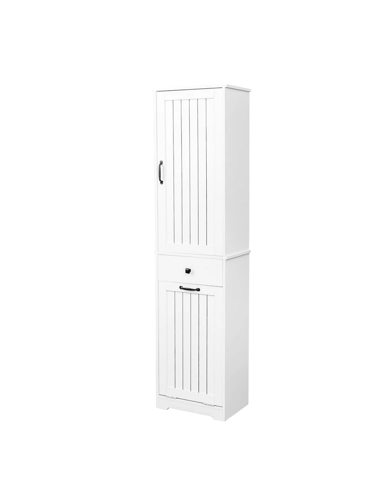 Midola Laundry Cabinet Linen Bathroom Storage Saving with 1 Storage Cabinet and 1 Drawer for Bathroom Kitchen
