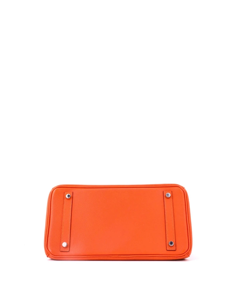 Pre-Owned HERMES Birkin 30 Handbag Orange Epsom with Palladium Hardware