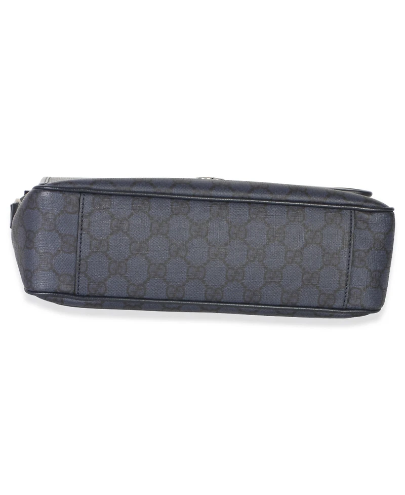 Pre-Owned Gucci Blue Black Tender Gg Supreme Dollar Calfskin Ophidia Messenger Bag