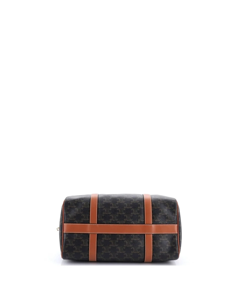 Pre-Owned Celine Large Boston Bag Triomphe Coated Canvas