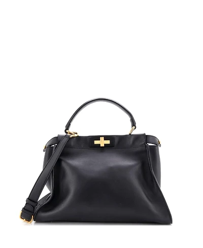 Pre-Owned Fendi Regular Peekaboo Bag Rigid Leather