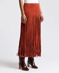Avec Les Filles Women's Fringe Maxi Skirt