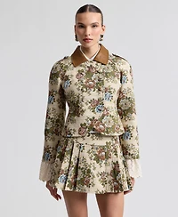 Avec Les Filles Women's Spread Collar Shrunken Blazer
