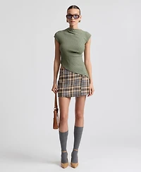 Avec Les Filles Women's Plaid Mini Skort