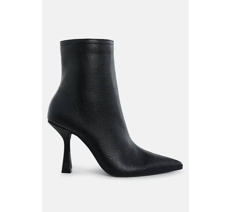 Rag & Co Women's Tentia Metallic Pleather Spool Heel Boots