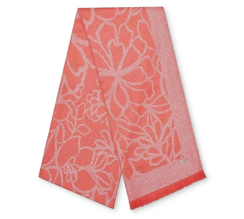 Calvin Klein Women's Modern Lurex Floral Wrap Scarf