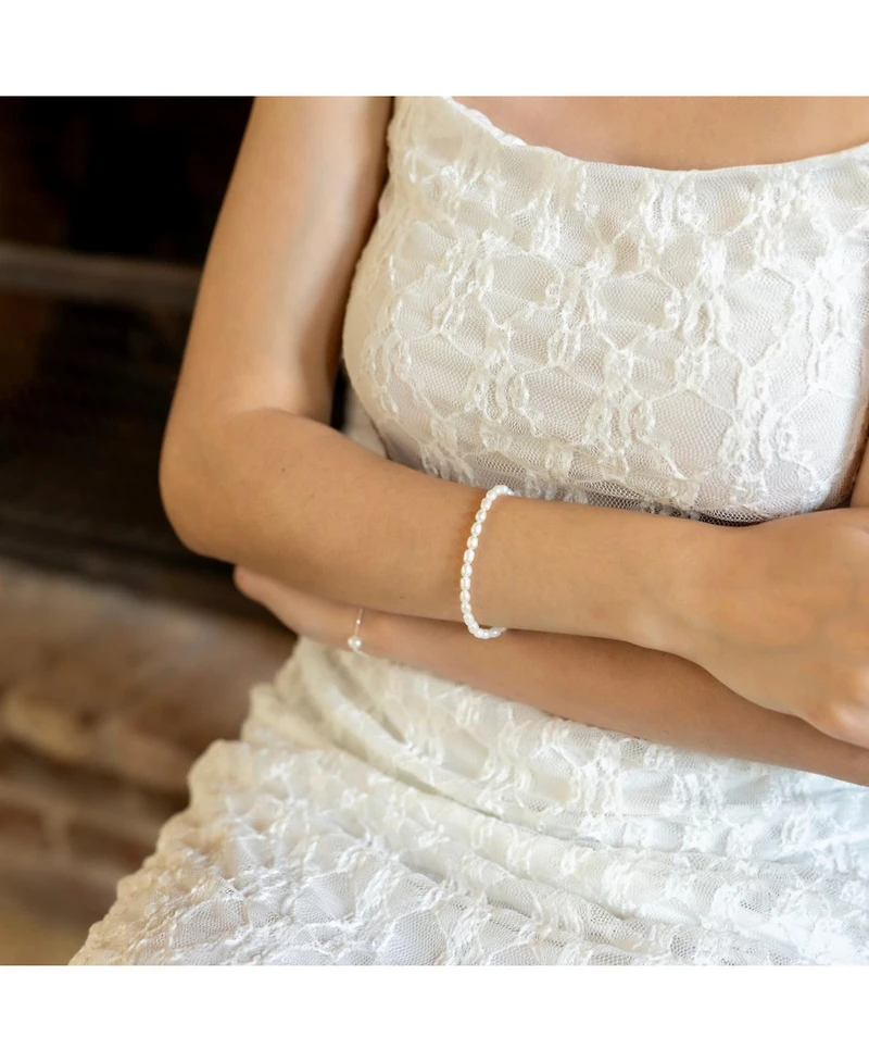 Spero London Natural Freshwater Real Seed Pearl Strand Bracelet