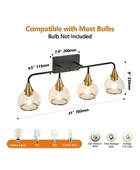 Midola 31" Modern 4-Light Vanity Wall Sconce