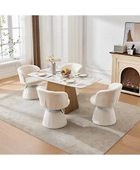 Rainsken 360degree(s) Swivel Accent Chair, Adjustable Height, Modern Chenille Upholstered Round, Ergonomic Vanity, for Living Room,Office