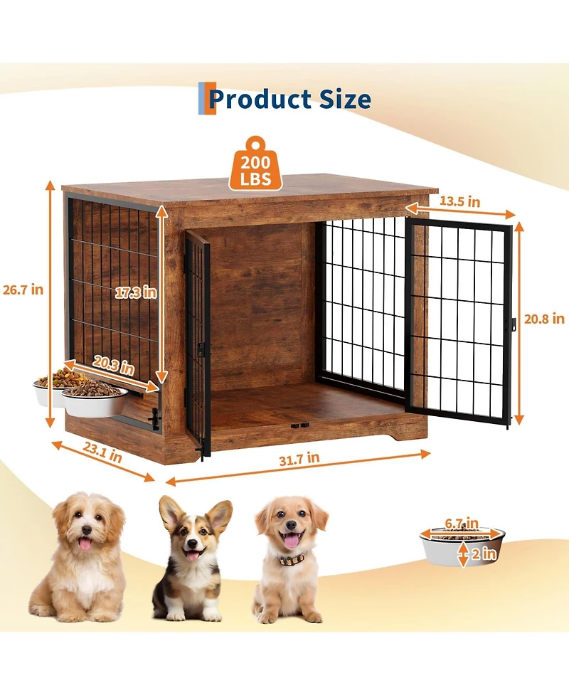 Gaomon Heavy Duty Wooden Dog Crate Furniture